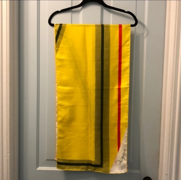 Vintage Schiaparelli silk scarf hand-rolled